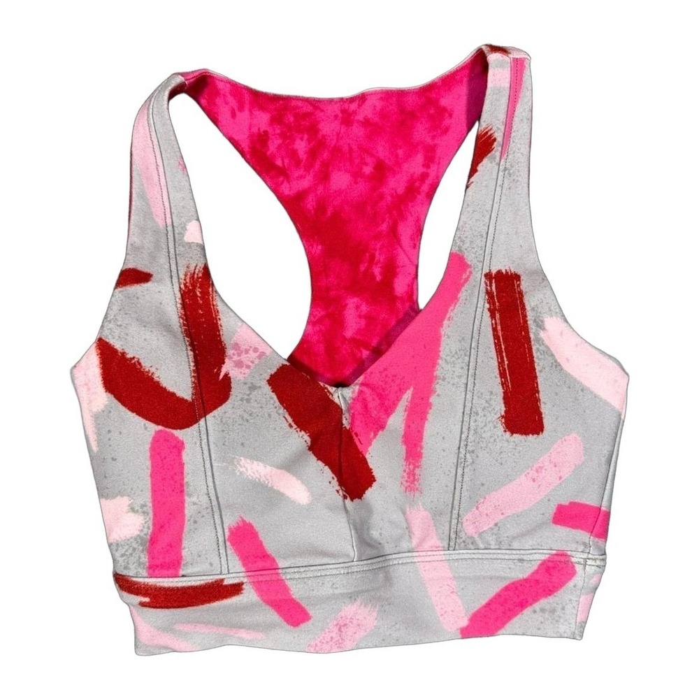 WITH Irene Bra Summer Vamp Smokey Blush Abstract Sports Bra XS Womens Pullover